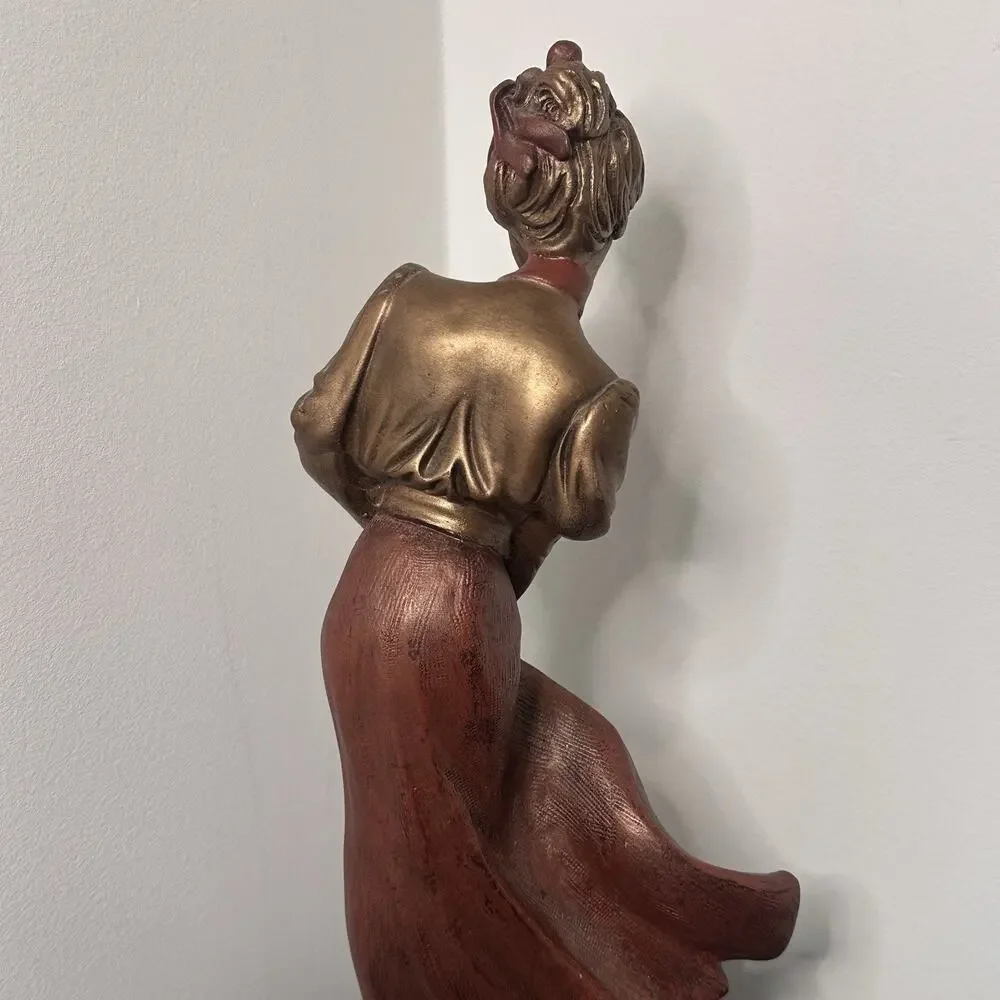 Vintage Bronze Austin Sculpture Lady Golfer “St. Andrews Breeze” Statue 14”H - Picture 6 of 7